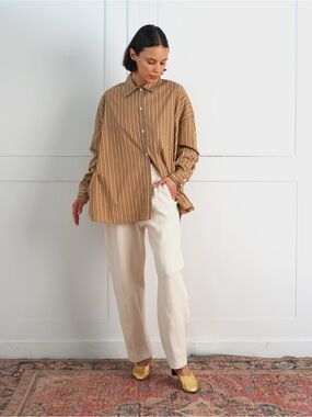PROCHE studios Aldous Barrel Jogger Cream cotton pants Textured Trousers